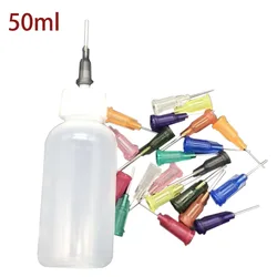 1 Set 50ml Dispenser Rosin Solder Flux Paste +11 Needles Tool Parts Empty E-liquid Plastic Rosin Flux Alcohol Bottle