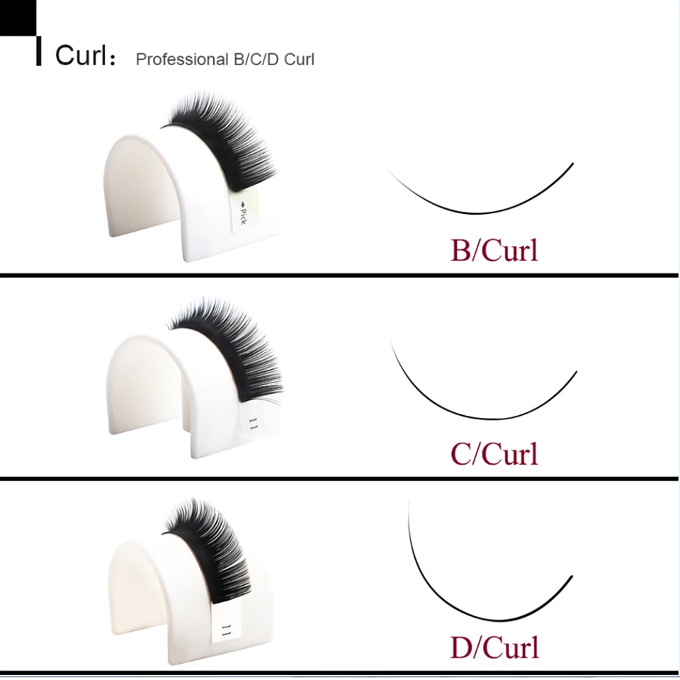 0,05–0,25 Dicke B/C/D Curl 3D-Wimpernverlängerung, natürliche Wimpernverlängerung für Profis, Volumen-Wimpernverlängerung