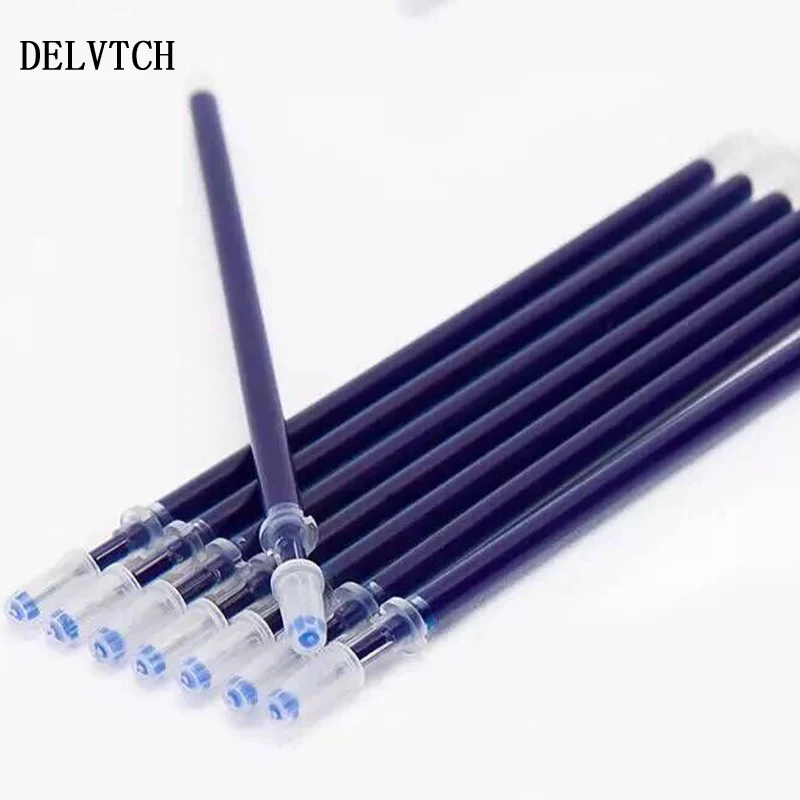 DELVTCH 100Pcs Set Gel Pen Refill 0.5mm Needle Tip Blue Black Ink Rods For School Office Writing Signature Handle Student Gift