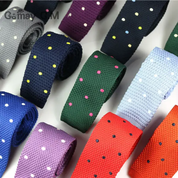 Nieuwe mannen Gebreide geweven slim dassen Classic dots ties Fashion Plaid Mans voor bruiloft Mannelijke Merk lente casual tie