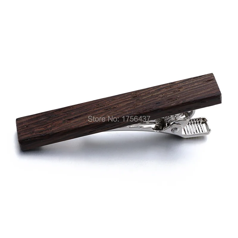 Hot Sale High quality Wood Tie clips Clamp Woodiness Tie Bar For Mens Formal Business Wedding Party Necktie wooden Tie Bar Clip