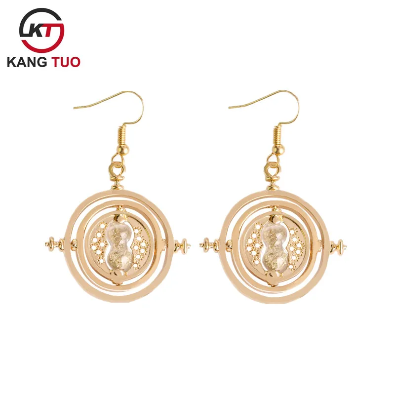 wholesale 20 Pairs/Lot Movie Earrings Jewelry Time Turner Earring Gold/Silver Color Plated Alloy Drop Earring For Women Gift