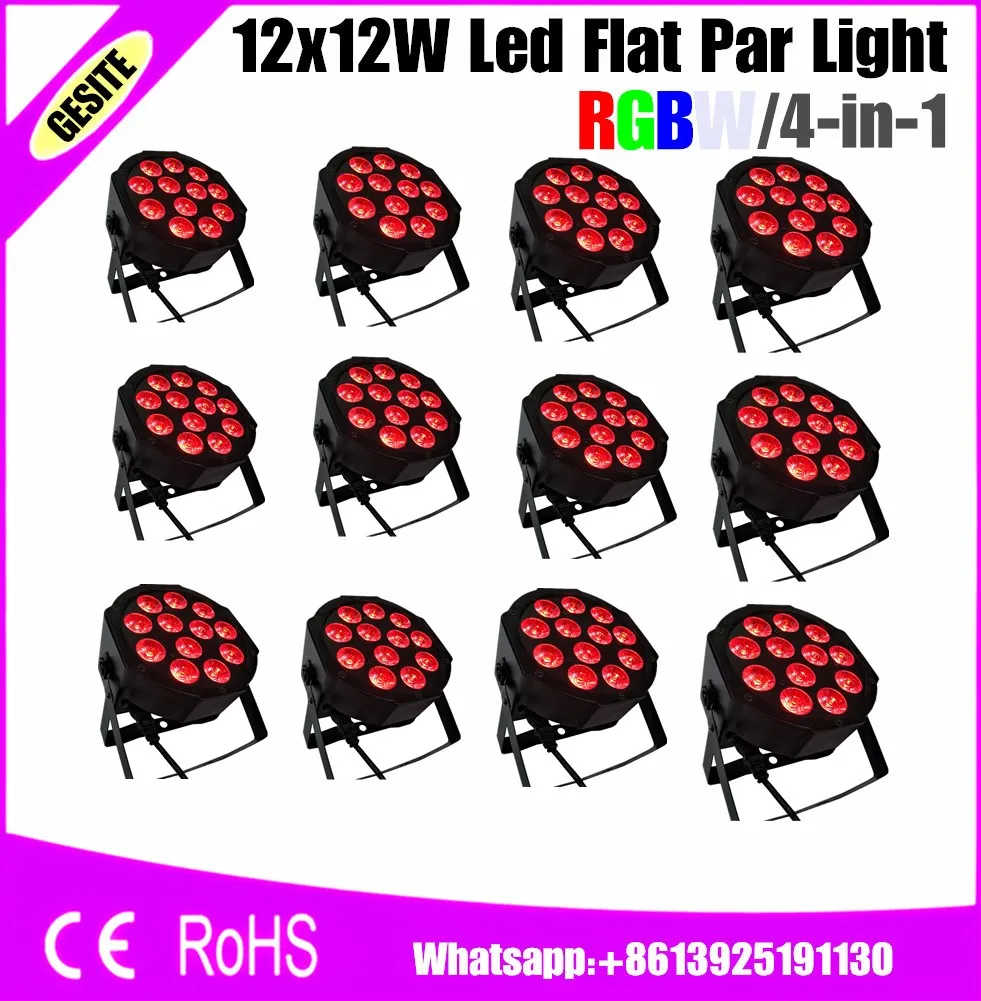 12pcs/lots 12pcs LED Par Light 12x12 RGBW 4IN1 LED Luxury DMX Led Flat dj