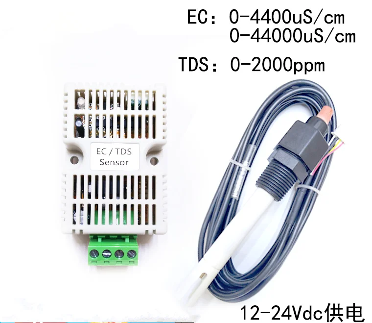 12-24V Power Supply 485 Sea Water EC Transmitter TDS Sensor EC Module 4-20ma Modbus 485 Conductivity TDS0-5V 0-10V EC/TDS Sensor