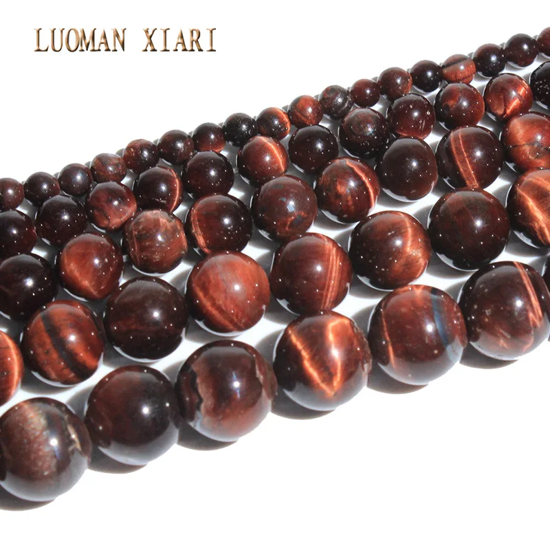 Natural  AAA+ Round  Red Tiger's eye Stone Beads For Jewelry Making DIY Bracelet Necklace Material 4/ 6/8/10/12mm Strand 15''