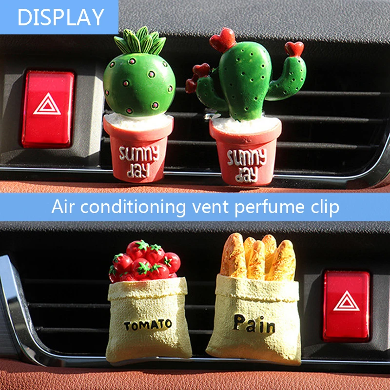 Resin Cactus Car Air Conditioning Vent Perfume Clip For Toyota Avensis Rav4 Audi Q5 A6 Lifan X60 Renault Captur Skoda Yeti Ford