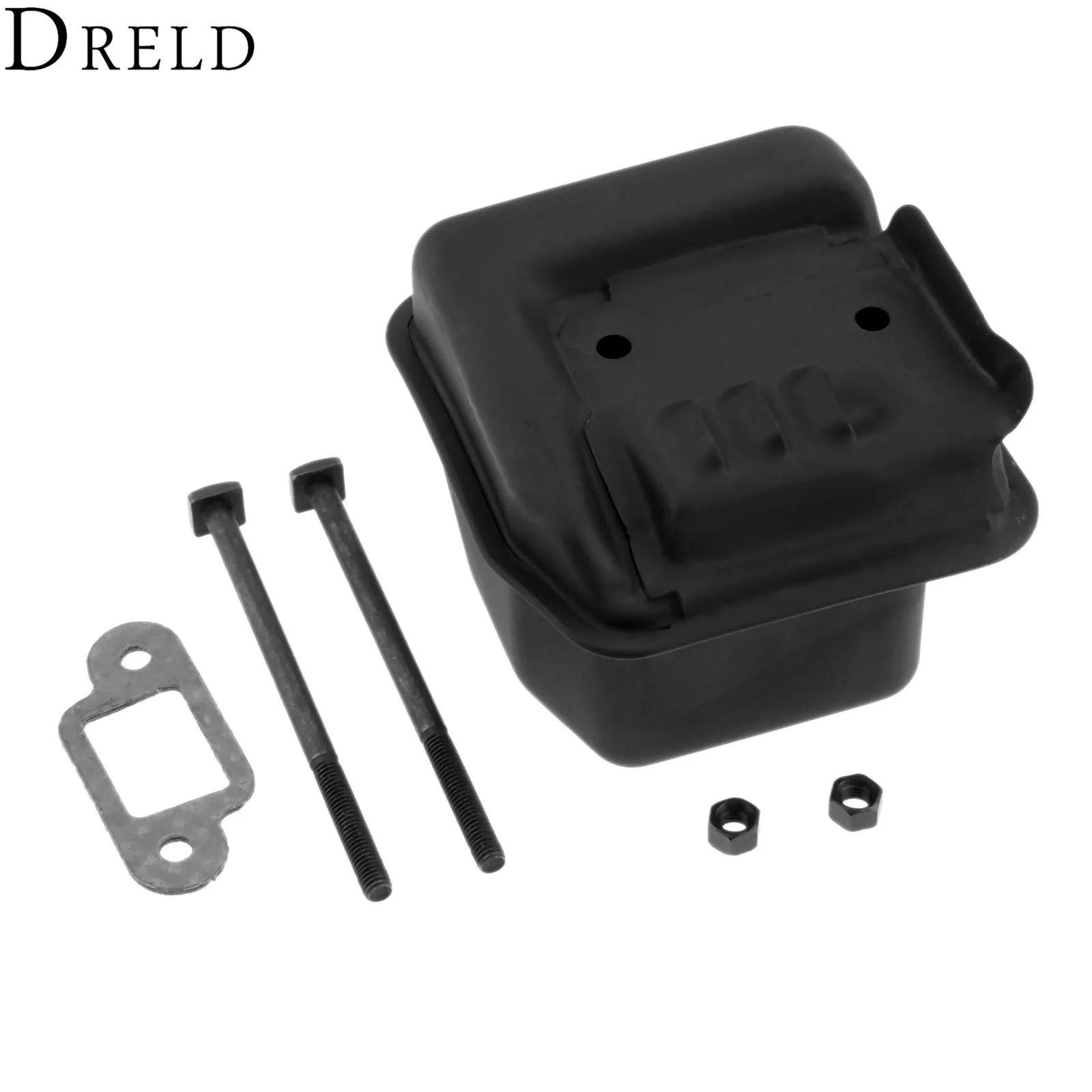 DRELD Gergaji Muffler dengan Baut Gasket Sproket Penutup untuk STIHL MS250 025 021 210 023 230 Gergaji Penggantian 1123 140 0608