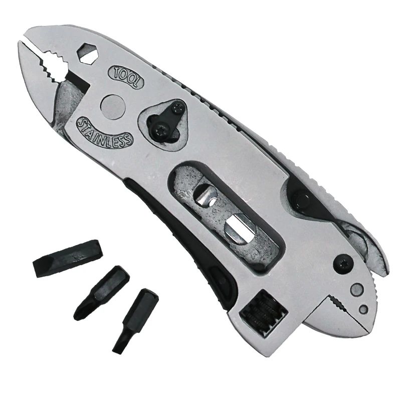 Imagem -02 - Portátil Dobrável Chave de Friso Mandíbula Mais Chave de Fenda Alicate Faca Multi Ferramenta Sobrevivência Engrenagem Fio Alicate Bolso Multitool Novo