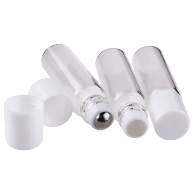 

50pcs/lot 5ml Clear Glass Essential Oil Roller Bottles with Glass Roller Balls Aromatherapy Perfumes Lip Balms Roll On Bottles