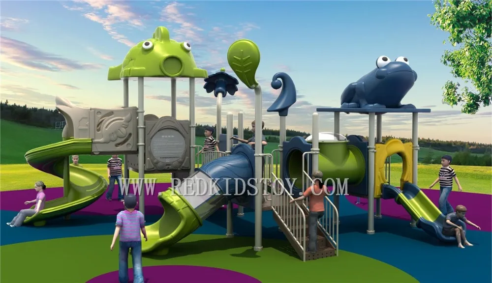 CE Approved Shipped to Bolivia Animal Theme Kindergarten Outdoor Playground With Four Different Slides