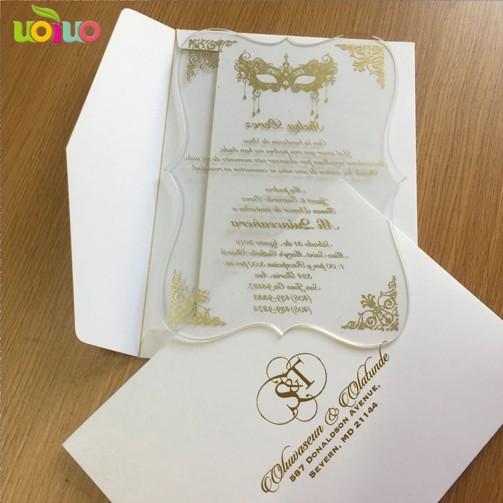 Acrylic Wedding Invitations With Pocket Envelopes,Make Your Own Design Acrylic Invitations,10pcs Acrylic Birthday Invitations