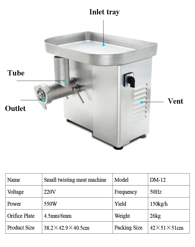 Multi-funzione di Carne Grinder Crusher Elettrico per Uso Professionale in acciaio inox Meat Grinder Mincer