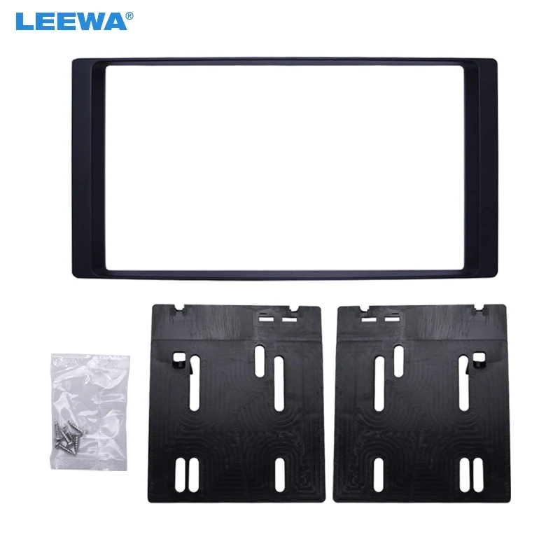 

LEEWA Car Double Din Radio Fascia DVD Decorative Frame for Subaru Forester Impreza 2008+2DIN Dash Mount Panel Frame Trim Kit