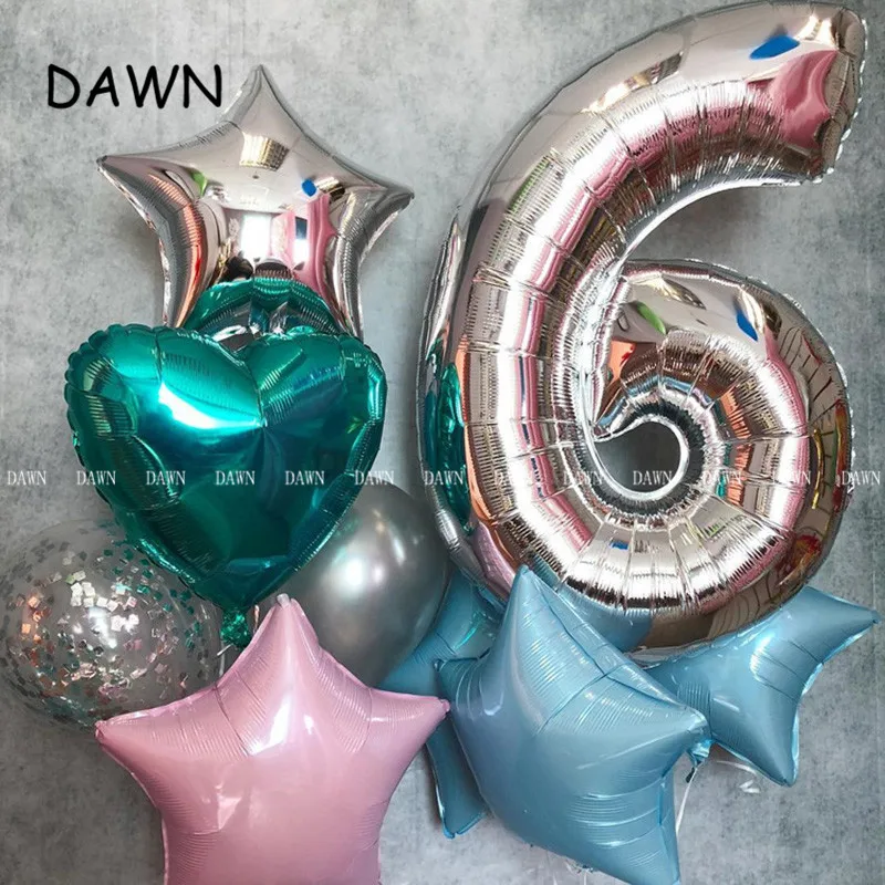 Large 40inch Silver rose Gold Aluminium Foil Number Balloons 0-9 Birthday Wedding Engagement Party Decor Globo Kids Ball Supplie