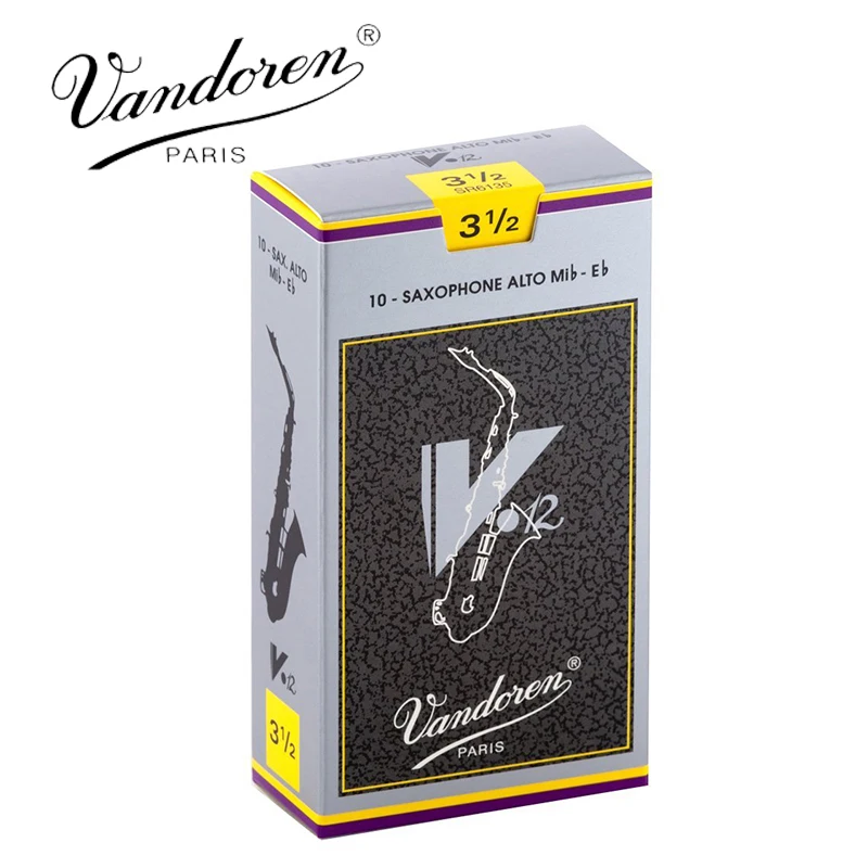 

France Vandoren V12 Alto Sax Reeds / Saxophone Alto Eb Reeds Strength 2.5#, 3#,3.5# Grey Box of 10 [Free shipping]