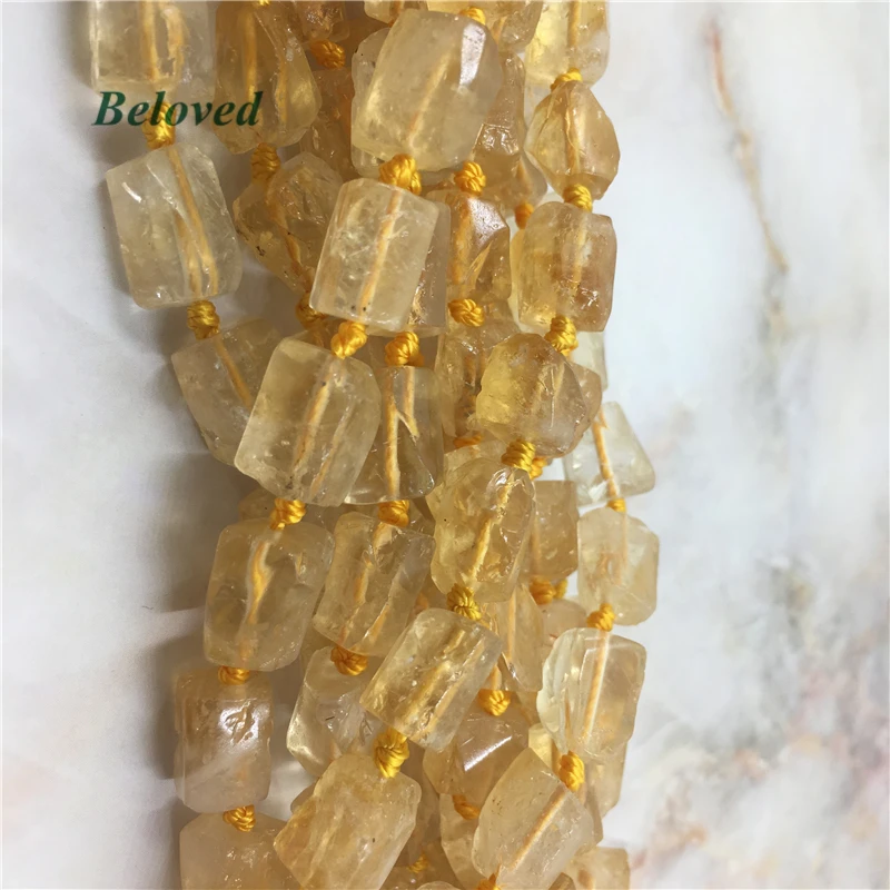 

Big Cylinder Citrines Quartz Nugget Loose Beads, Raw Yellow Quartz Gems Necklace DIY Spacer Beads, BG18038