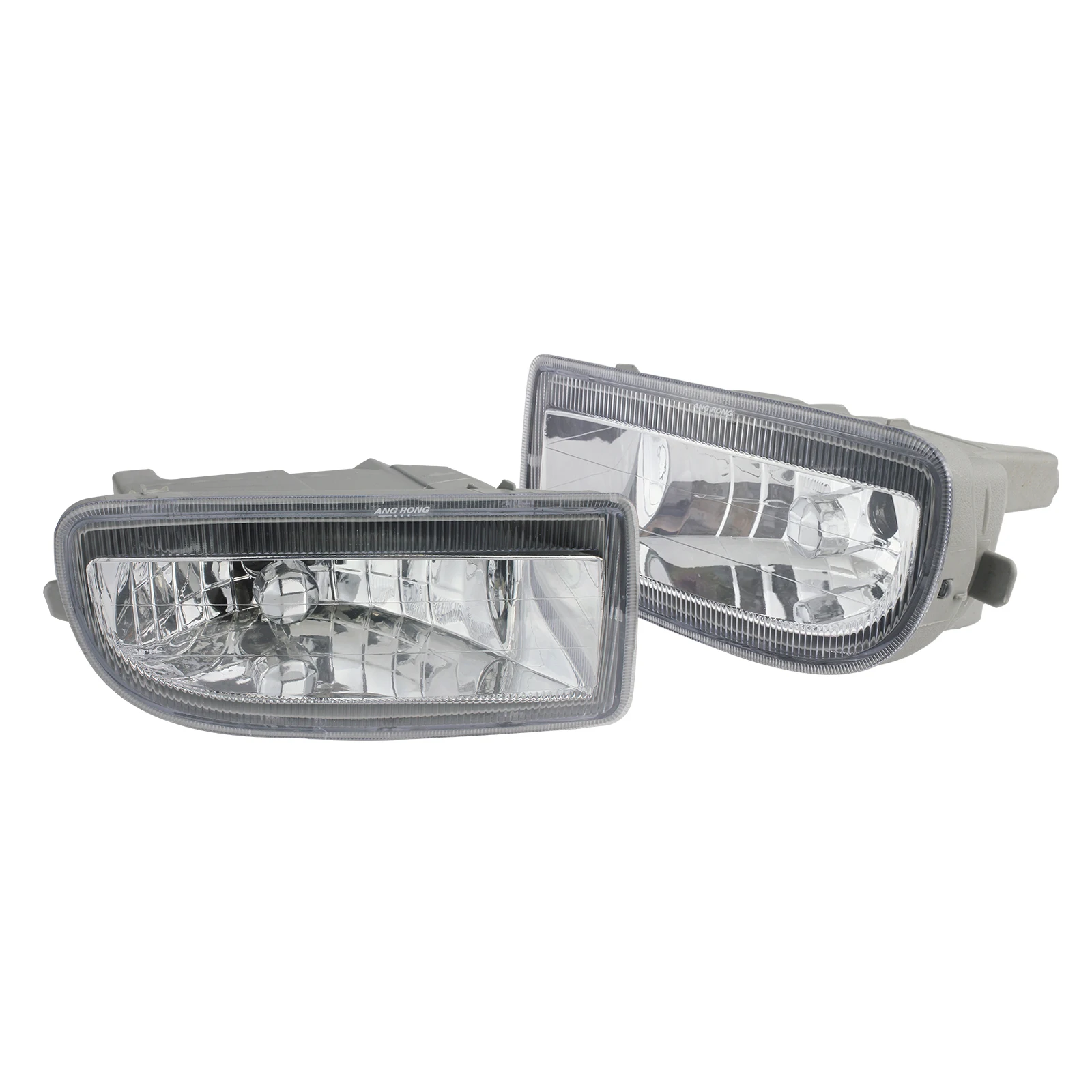 ANGRONG 2x Front Fog Lights Lamps Without Bulbs For Toyota Land Cruiser FJ100 1998-07 Clear Lens Chrome Housing