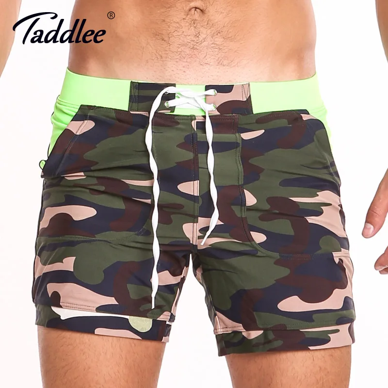 Taddlee Brand Sexy Men's Swimwear Swimsuits Gay Plus Size Long Basic Camo Swimming Surf Board Shorts Swim Boxer Trunks Quick Dry