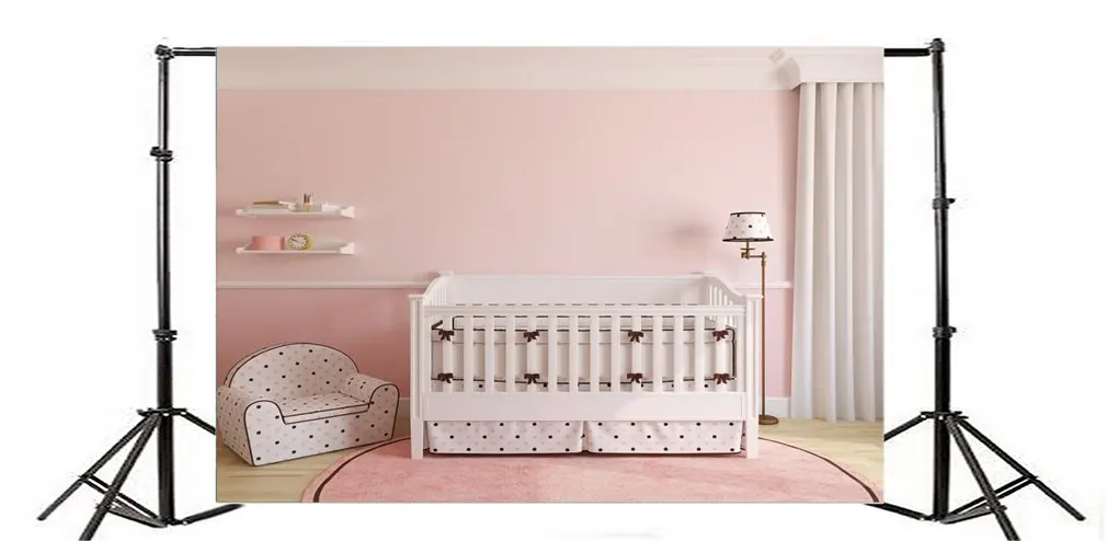 Photography Backdrop Pink Interior Infanette Bed Sofa Room Toddler Princess