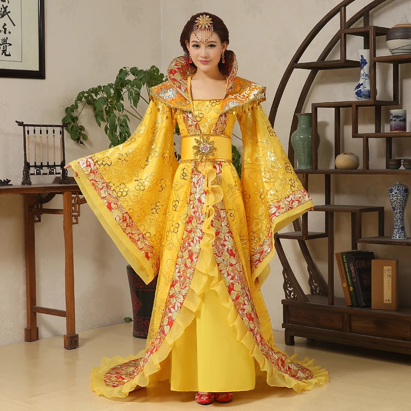 High Quality Chinese Folk CostumeTang Empress Wu Zetian Performance Costume Princess Fairy Queen Outfit Hanfu Clothing