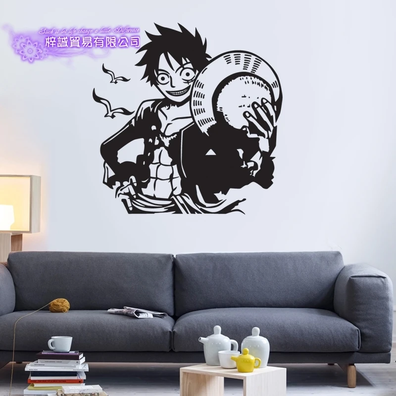 ONE PIECE Luffy Decal Japanese Cartoon Wall Sticker Vinyl Decal Decor Home Decorative Decoration