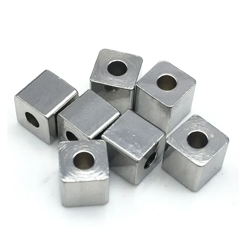 

50Pcs Stainless Steel Tiny Square Cube Beads Spacers 5x5mm with 2mm Hole for DIY Jewelry Craft Making