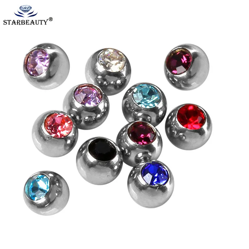 10Pcs 14G 16G 2 3 4 5 6mm Stainless Steel Piercing Ball DIY Lip Eyebrow Tongue Belly Navel Ring Body Jewelry Piercing Parts