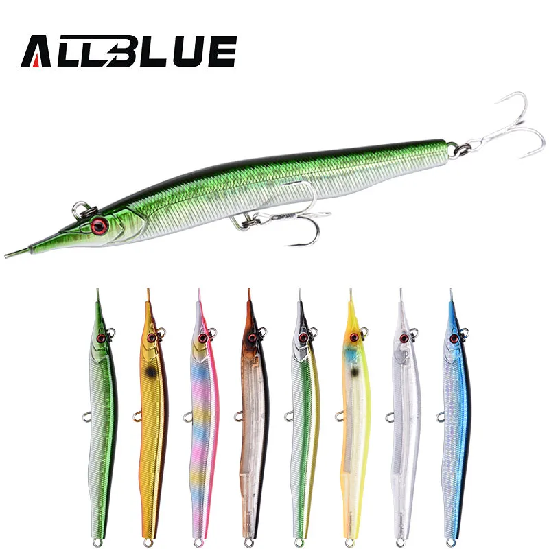 

ALLBLUE Needlefish Lure Needle Stick Fishing Lure 133mm/30g Sinking Pencil 3D Eyes Artificial Bait Sea Bass Lures