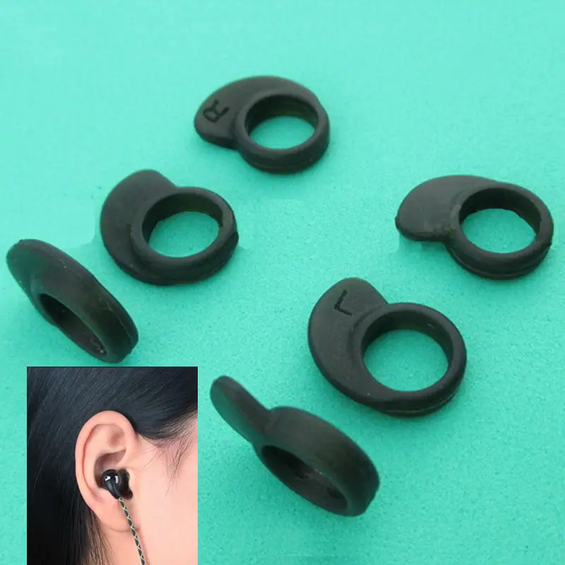 2Pairs Silicone Earphone ear hooks plugs earhook earplug for In-Ear Headphone Earphone Accessories Black/Clear Colors