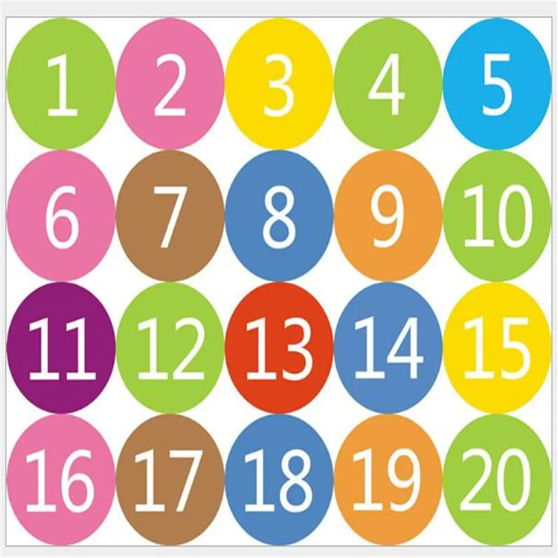 1-100 Colorful Number Wall Stickers For Kids Room DIY House Hotel Door Digits Kindergarten Tools Multipurpose With Glue