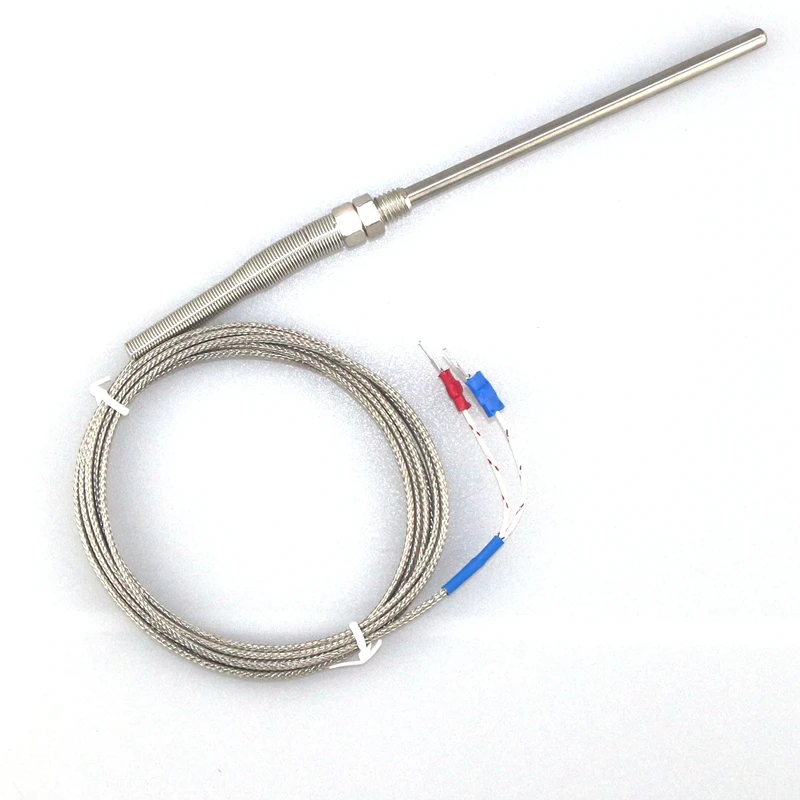 Stainless Steel High Temperature 0~400 C Thermocouple K Type 100mm Probe Sensors 1.8m cable