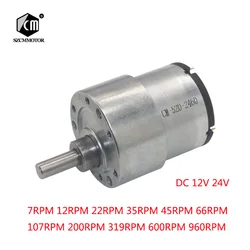 37mm 12V DC 7RPM to 960RPM High Torque Gear Box Electric Motor  Gearmotor 24V brushed dc motor with reducer mini engine reducer