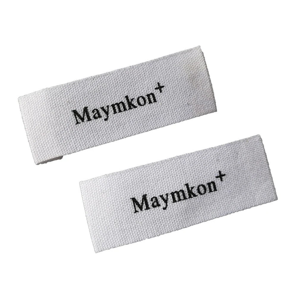 Custom Eco-Friendly 100% Cotton Print Name Labels For Garment Tags Clothing Sewing Main Label For Fashion Clothing Shoe Tag