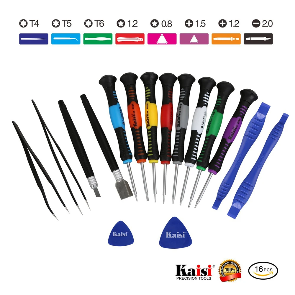 Kaisi Precision 16 in 1 Screwdriver Set Mobile Phone Repair Opening Tools Screwdrivers Set Kit For iPhone  Laptops Cellphone