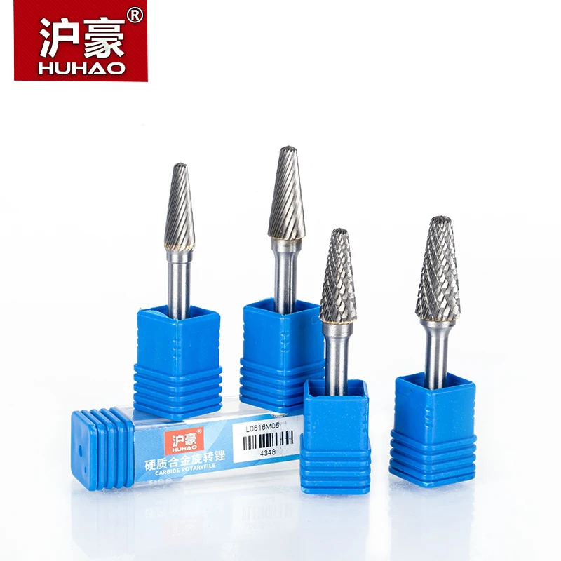 HUHAO 1pc 6mm Shank Tungsten Steel Cutter Metal Grinding Carving Rotary File Cylindrical Router Bit For Metal Polishing  L  Type