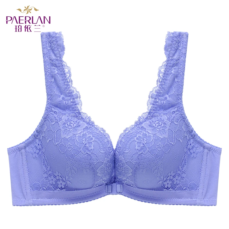 PAERLAN Wire Free Front Closure Lace Female Seamless Bra Sexy In the Summer Small Breasts Thick Push Up Vest Underwear Women