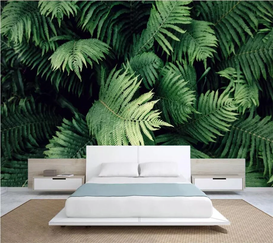 beibehang Custom wallpaper 3d murals plant background wall paper living room bedroom tropical plant fern wall papers home decor