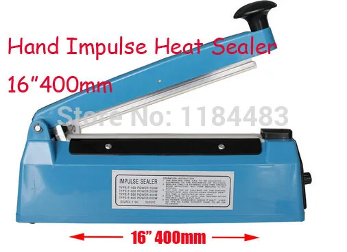 Imagem -02 - Venda Quente 16 400 mm 600w Manual da Mão 220v 110v Selador de Impulso Máquina Calor Poli Pvc Plástico Bolsa Vácuo Filme Lábios Selagem