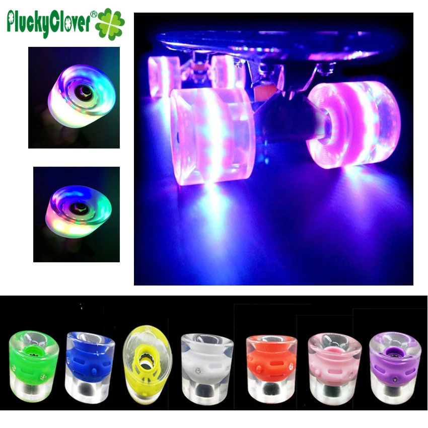 1pc Skateboard Flash Roller Wheel 60mm Penny board LED Light Wheel DanceBoard 85A 60X45mm Longboard Double Rocker Flashing wheel