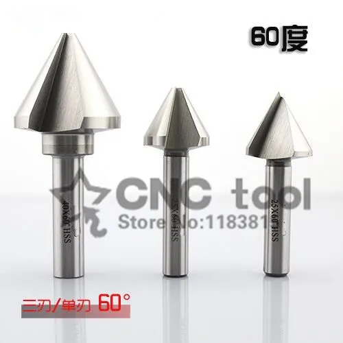 1PCS 6.3mm-50mm 60 Degree speed drills 1 Flute HSS Chamfer Chamfering Drill Bit set Drilling Mill (6.3/8.3/10.4/16.5/25/30/35mm)