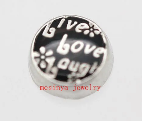 10pcs  live  love laugh  floating charms for glass locket  Min amount $15 per order mixed items, FC-106