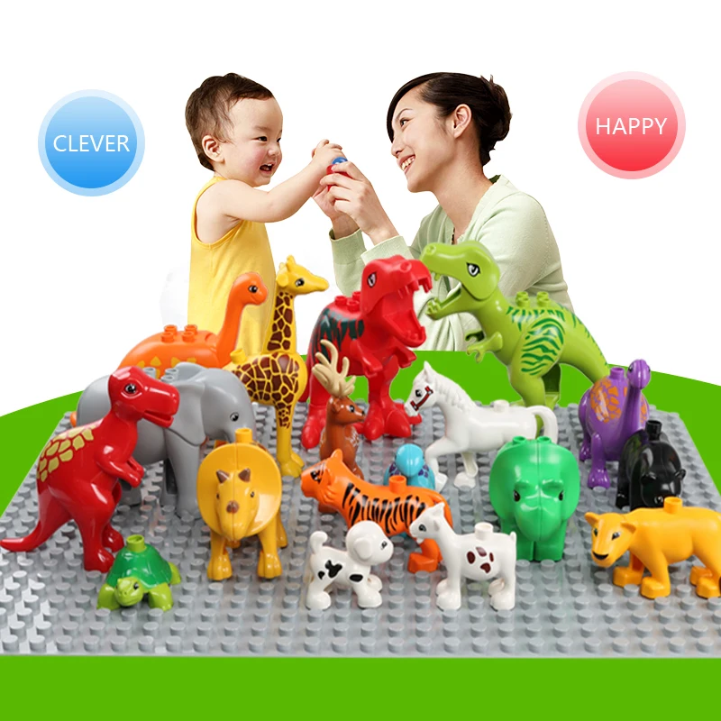 Large Particles Blocks Animals Accessories Big Size Bricks Model Animals Figures Building Blocks DIY Construction Bricks Toys