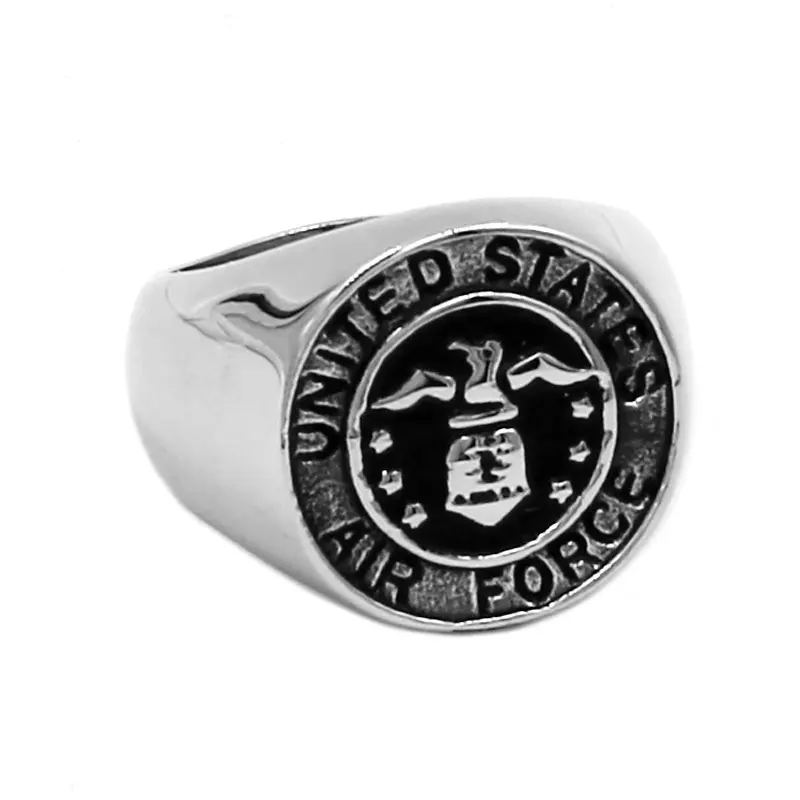 United States Marine Corps Army Air Force Navy Ring Stainless Steel Jewelry Military Ring Biker Mens Ring SWR0757A