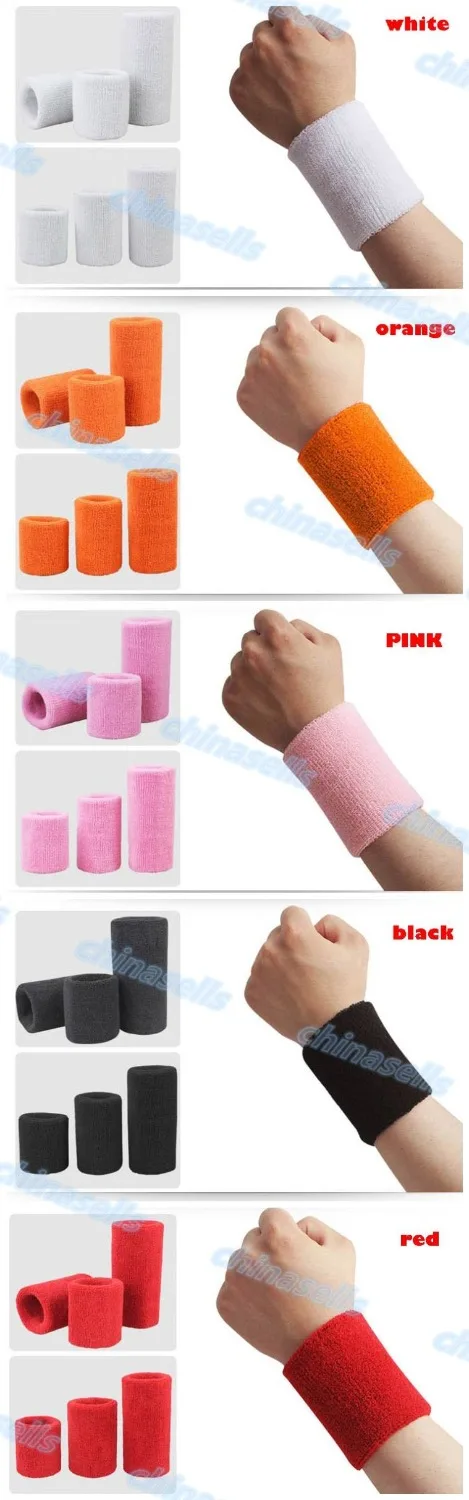 Sports Sweatband Cotton 15*8cm Terry Cloth Wrist Sweat Bands Tennis Fitness Basketball Wristband Wrist Support Protector