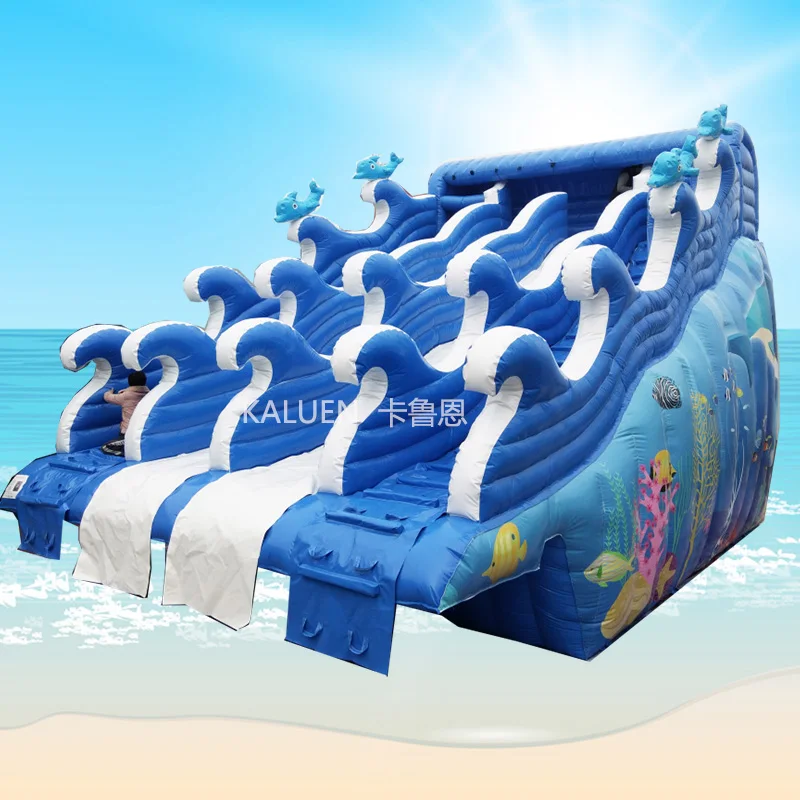 Summer popular kids adult inflatable jumping slide inflatable water slide