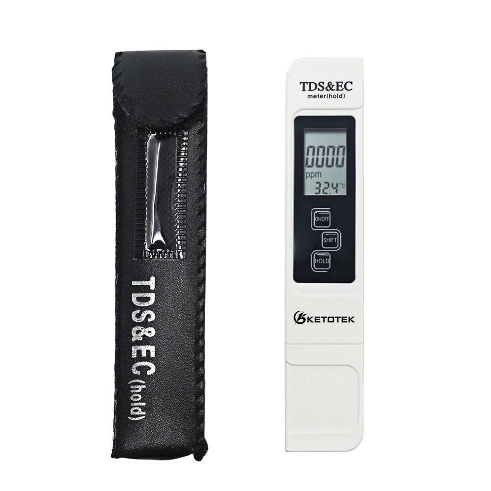 Digital PH meter TDS Tester TDS&EC Meter with Thermometer 0.00-14.0 1-9990PPM 0-9999us/cm 0-9999ppm 0.1-80.0C Water Monitor