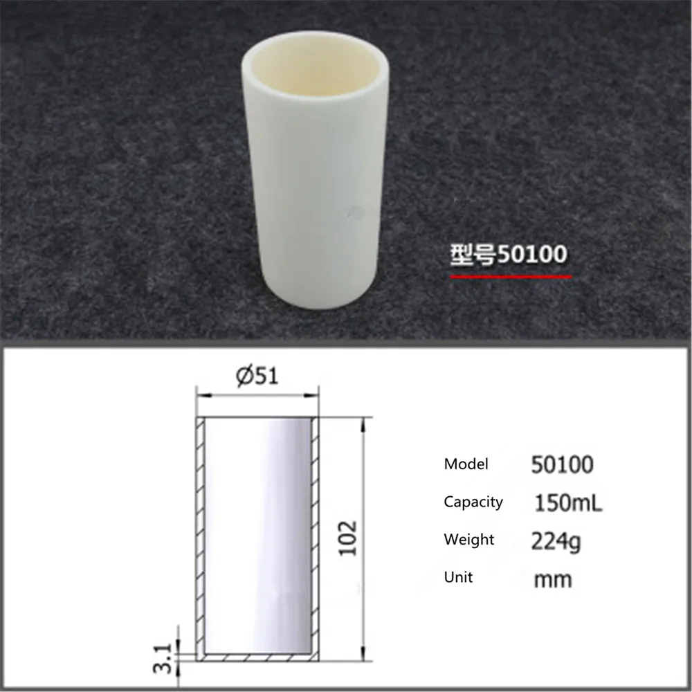 

99.5% Cylindrical corundum crucible/150ml 50100/Temperature resistance 1600 degree / sintered ceramic crucibl