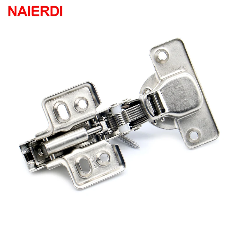 NAIERDI Hinge Rustless Iron Hydraulic Hinge Iron Core Damper Buffer Cabinet Cupboard Door Hinges Soft Close Furniture Hardware