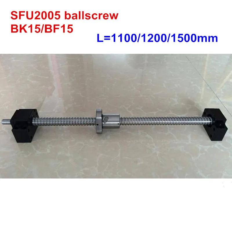 

SFU2005 1100mm 1200 1500mm ballscrew + BK15/BF15 CNC parts