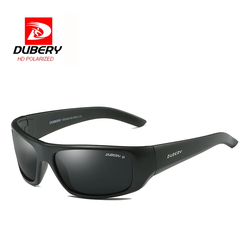 DUBERY  Sport Sunglasses Polarized For Men Sun Glasses Square Driving Personality Color Mirror Luxury Brand Designer  Zipper Box